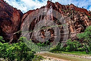 Sheer Cliffs in Zion National Park, Utah.