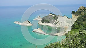 Sheer white cliffs of Cape Drastis near Peroulades