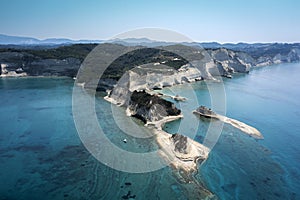 Sheer white cliffs of Cape Drastis near Peroulades