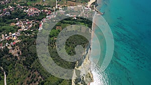 Sheer white cliffs of Cape Drastis near Peroulades