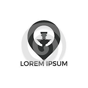 Sheesha and map pointer logo design.