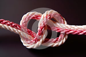 sheet bend knot connecting two different ropes