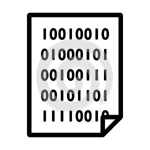 Sheet With Binary Code Icon