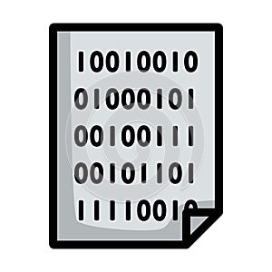 Sheet With Binary Code Icon