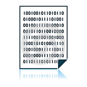 Sheet With Binary Code Icon