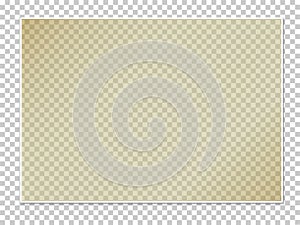 A sheet of golden glass on a transparent background with white plastic edging.