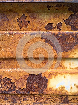 Sheet metal corrosion of old steel equipment. Rusty surface. Imperfection rust background. Damaged texture. Protection and paintin