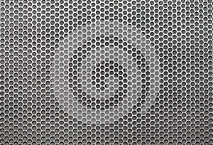 Sheet of metal covered circular holes