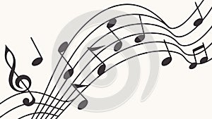 Sheet Music and Musical Notes Layout, vector design Generative AI