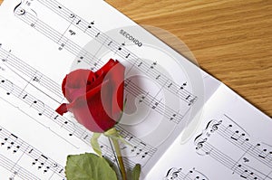 Sheet Music with Rose