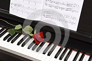 Sheet Music with Rose on piano