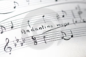 Sheet music with photo