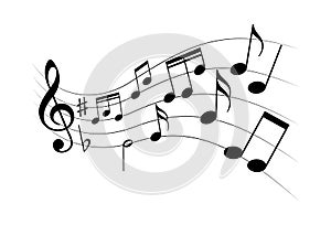 Sheet music signs as melody symbol