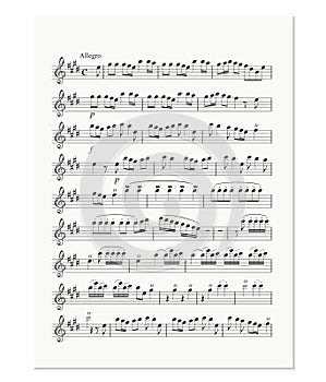 Sheet of notes