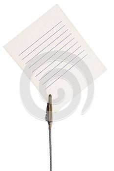 Sheet for notes in a holder
