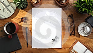 Paper and Stationery Desktop Office Background