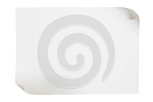 Sheet of paper isolated on white.