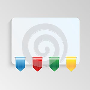 Sheet of paper with multicolor labels