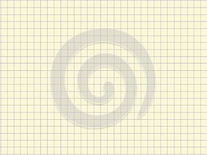 Sheet of paper, seamless texture of graph paper, grid paper sheet, gray straight lines on yellow background