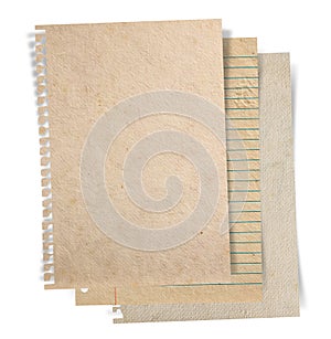 Sheet of paper stack on white background