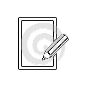 sheet and pencil icon. Element of web for mobile concept and web apps icon. Thin line icon for website design and development, app