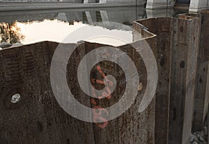 sheet piling retaining wall in hydraulic engineering