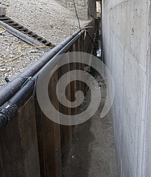 sheet piling retaining wall in hydraulic engineering