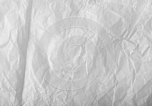 Sheet of White Thin Crumpled Craft Paper Background