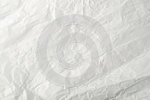 Sheet of White Thin Crumpled Craft Paper Background