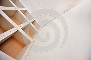 Sheetrock or drywall background. The design of the interior