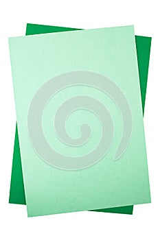 Sheets of colored paper on white background