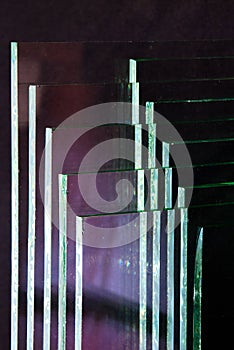 Sheets of Factory manufacturing tempered clear float glass panels cut to size