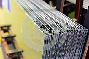 Sheets of Factory manufacturing tempered clear float glass panels cut to size