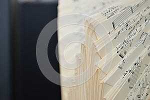 Sheets of folded sheets of music