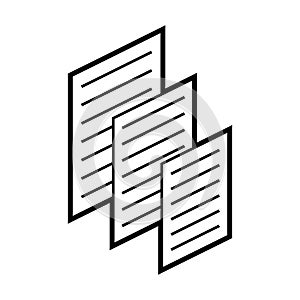 Sheets of paper icon in isometry. Image for website, app, logo, UI design. photo