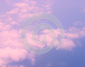 Sheets of Pinkish White Clouds Spread In Infinite Blue Sky - Aerial View - Abstract Natural Background