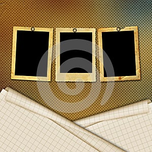 Sheets school notebook paper on abstract background