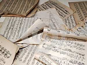 Sheets with sheet music - the score