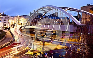 Sheffield Tram Bridge by night photo