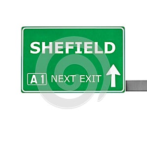SHEFIELD road sign isolated on white