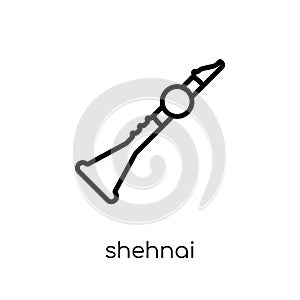 Shehnai icon. Trendy modern flat linear vector Shehnai icon on w photo
