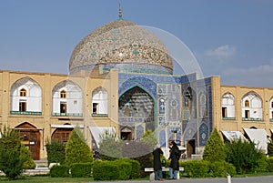 Sheikh Lotfollah Mosque from the Naqsh-e Jahan Square in Isfahan, Iran.