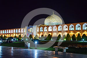 Sheikh Lotfollah Mosque at night. Isfahan. Iran