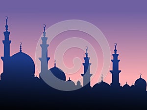 Sheikh mosque United Arab Emirates uae postcard background Muslim Islamic vector illustration Saudi Arabia congratulations card