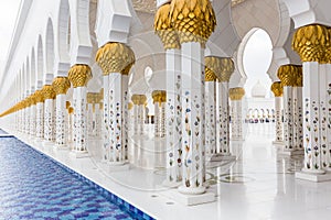 Sheikh Zayed Grand Mosque in Abu Dhabi, the capital city of United Arab Emirates