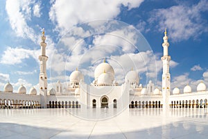 Sheikh Zayed Grand Mosque in Abu Dhabi, the capital city of United Arab Emirates