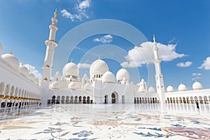 Sheikh Zayed Grand Mosque in Abu Dhabi, the capital city of United Arab Emirates