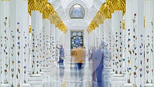 Sheikh Zayed Grand Mosque in Abu Dhabi, the capital city of United Arab Emirates