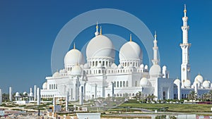 Sheikh Zayed Grand Mosque in Abu Dhabi, the capital city of United Arab Emirates