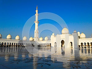 Sheikh Zayed Grand Mosque Abu Dhabi UAE in winter